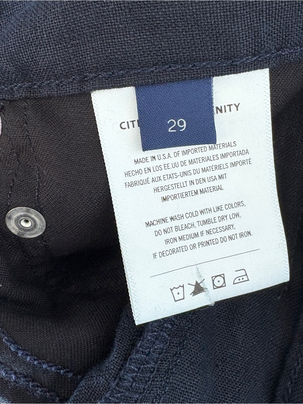 $298 NWOT Citizens Of Humanity “Brynn” Linen Trousers in Dark Blue Sz 29 - Picture 5 of 15